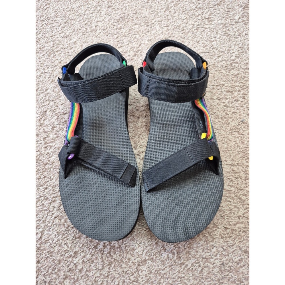 Teva Original Midform Universal Pride Black Rainbow Men's Sport Sandals Size 13